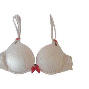 Victoria Secret Sexy Little Things Padded Push Up 34B  Pink Stripe Bows Y2K RARE